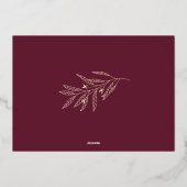 Carte De Vœux En Aluminium Laurel d'hiver | Paix sur Terre (Verso)