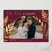 Carte De Vœux En Aluminium Laurel d'hiver | Tis the Season Photo (Recto)