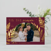 Carte De Vœux En Aluminium Laurel d'hiver | Tis the Season Photo (Debout devant)