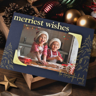 Carte De Vœux En Aluminium Les voeux les plus heureux de Noël Photo Metalli