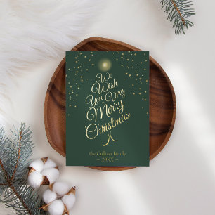 Carte De Vœux En Aluminium LETTRE VERTE TRÈS Joyeuse ARBRE DE Noël