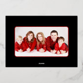 Carte De Vœux En Aluminium Lettres de Joie Rouge Vert Illustration Photo Noël (Verso)