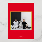 Carte De Vœux En Aluminium Libérez La Joie Custom Christmas Chien Photo (Verso)