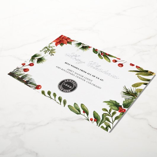 Carte De Vœux En Aluminium Logo d'affaires Joyeux Noël (Rotation)