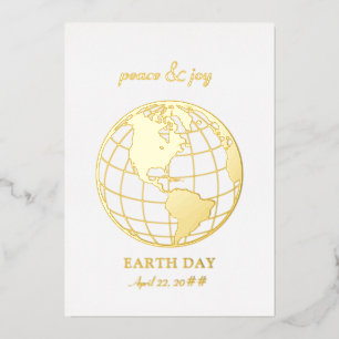 Carte De Vœux En Aluminium Logo Jour de la Terre Mère Paix & Joie Sauvez Notr