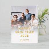 Carte De Vœux En Aluminium Logo photo de l'entreprise Code QR Bonne année 202 (Debout devant)