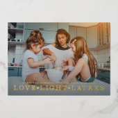 Carte De Vœux En Aluminium Love Light Latkes Hanukkah Photo (Recto)