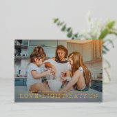 Carte De Vœux En Aluminium Love Light Latkes Hanukkah Photo (Debout devant)