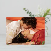 Carte De Vœux En Aluminium Luxury Real Golden Future Mrs & Mrs Christmas (Debout devant)