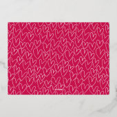 Carte De Vœux En Aluminium Ma première Saint Valentin Script Magenta Photo (Verso)