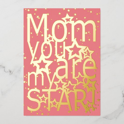 Carte De Vœux En Aluminium Maman tu es mon étoile Fête des mères (Recto)