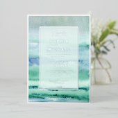 Carte De Vœux En Aluminium Mariage à l'aquarelle de la plage Inviter Modèle p (Debout devant)