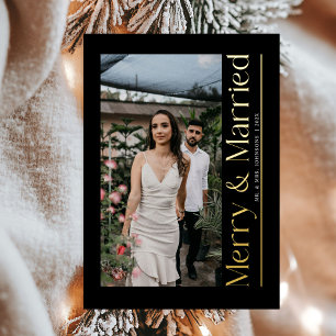 Carte De Vœux En Aluminium Mariage minimal et mariage de Noël Photo Nouveaux