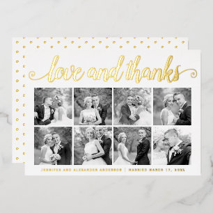 Carte De Vœux En Aluminium Mariage moderne Merci huit photo collage