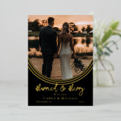 Carte De Vœux En Aluminium Mariage photo Arch inversé marié et joyeux (Debout devant)