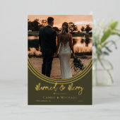 Carte De Vœux En Aluminium Mariage photo Arch inversé marié et joyeux (Debout devant)