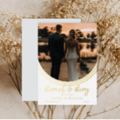 Carte De Vœux En Aluminium Mariage photo Arch inversé marié et joyeux