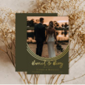 Carte De Vœux En Aluminium Mariage photo Arch inversé marié et joyeux