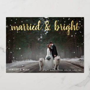 Carte De Vœux En Aluminium Mariage photo Marry & Bright Snow 2