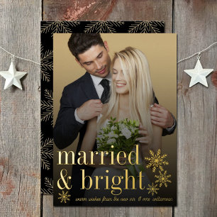 Carte De Vœux En Aluminium Marié & Bright Newlywes Mariage Photo Real