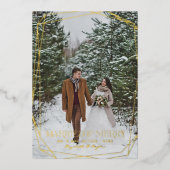 Carte De Vœux En Aluminium Marié & Joyeux | Faire-part Mariage de Noël (Recto)
