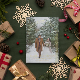 Carte De Vœux En Aluminium Marié & Joyeux   Faire-part Mariage de Noël