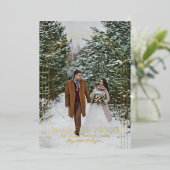 Carte De Vœux En Aluminium Marié & Joyeux | Faire-part Mariage de Noël (Debout devant)