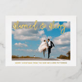 Carte De Vœux En Aluminium Marié & Joyeux Mariage M & Mme Premier Noël (Recto)