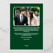 Carte De Vœux En Aluminium Marié Merry Newlyweds 1er Noël Coeurs verts (Verso)
