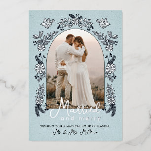 Carte De Vœux En Aluminium Mariés et Joyeux Noël Arche de photos de mariage