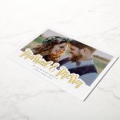 Carte De Vœux En Aluminium Mariés & Joyeux Mariage Photo Réel (Rotation)