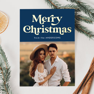 Carte De Vœux En Aluminium Marine de type rétro et or