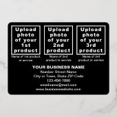 Carte De Vœux En Aluminium Marque Black Business sur le rectangle Valentine (Verso)