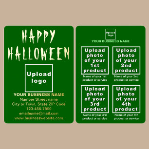 Carte De Vœux En Aluminium Marque d'entreprise verte à Halloween