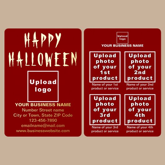Carte De Vœux En Aluminium Marque Red Business sur Halloween