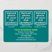 Carte De Vœux En Aluminium Marque turquoise verte d'affaires sur le rectangle (Verso)