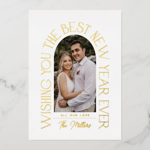 Carte De Vœux En Aluminium Meilleur Nouvel An   Photo d'arc minimaliste moder