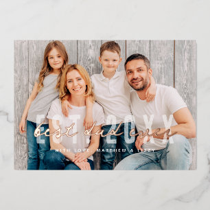 Carte De Vœux En Aluminium Meilleur Papa Athlétique Moderne Photo Fête des Pè