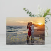 Carte De Vœux En Aluminium Mele Kalikimaka Script moderne Photo Noël (Debout devant)