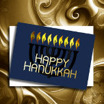 Carte De Vœux En Aluminium Menorah Abstraite moderne Noir Jaune<br><div class="desc">Menorah Abstraite moderne Noir Jaune</div>