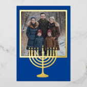 Carte De Vœux En Aluminium Menorah Frame et votre photo (Recto)