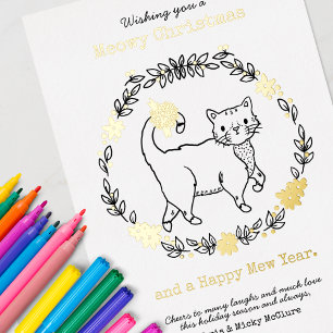 Carte De Vœux En Aluminium Meowy Christmas adorable chat