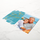 Carte De Vœux En Aluminium Mer aquarelle & Vœux de plage (Rotation)