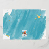 Carte De Vœux En Aluminium Mer aquarelle & Vœux de plage (Verso)