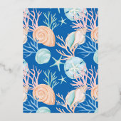 Carte De Vœux En Aluminium Mer côtière et salutations Bleu Océan Photo Cadre (Verso)