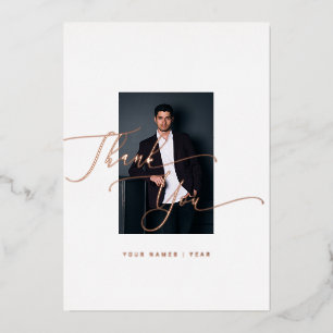 Carte De Vœux En Aluminium Merci Gradué Élégante Calligraphie