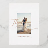 Carte De Vœux En Aluminium Merci Mariage Élégante calligraphie (Recto)