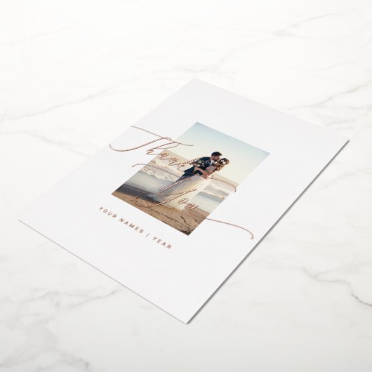 Carte De Vœux En Aluminium Merci Mariage Élégante calligraphie (Rotation)