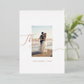 Carte De Vœux En Aluminium Merci Mariage Élégante calligraphie (Debout devant)