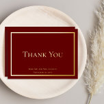 Carte De Vœux En Aluminium Merci Mariage minimaliste simple et élégant<br><div class="desc">Certaines occasions appellent à une élégance sobre et ce design mariage "Merci" atteint cet objectif avec un simple texte en feuille d'or (ou d'argent) et un design de cadre qui est l'exemple du style minimaliste. Ajoutez simplement le nom et la date de la mariée et du marié. Back comporte un...</div>